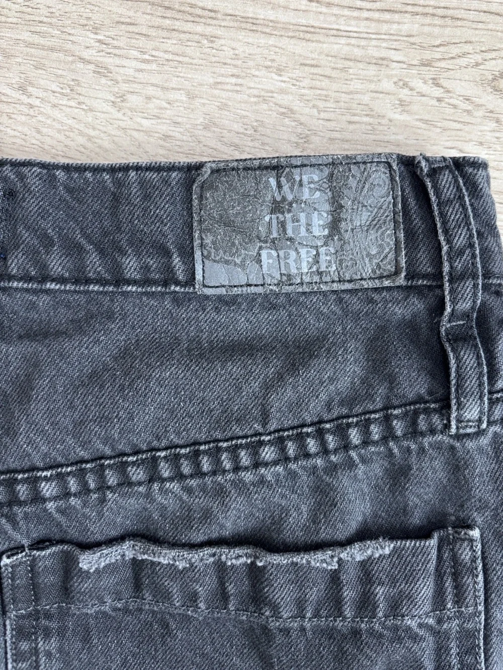 We The Free Boomerang High Rise Long Short Black Denim Jean Shorts Size 29 Waist